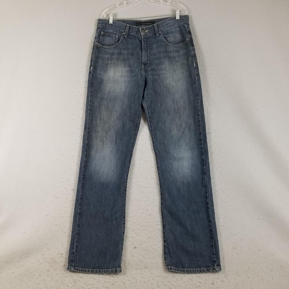 Calvin Klein‎ Jeans Mens 34 Relaxed Straight Fit Distressed Denim 34x30 Jeans